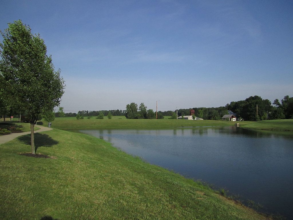 Retention Pond with mowed banks