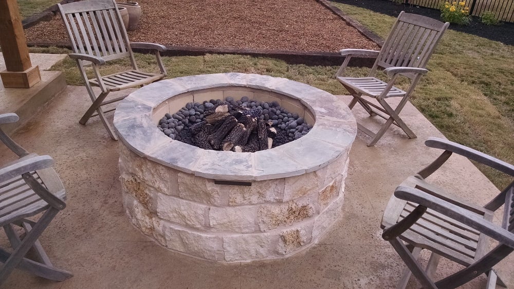 Community fire pit with seating