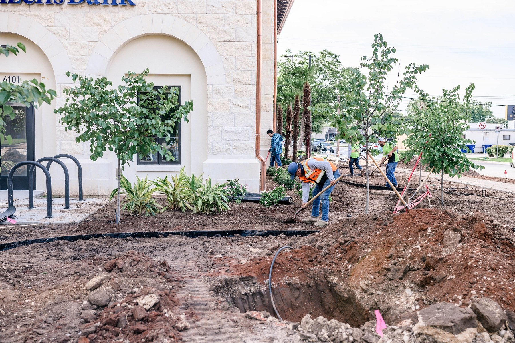 North By Northwest landscapers at First Citizens Bank in Austin, TX