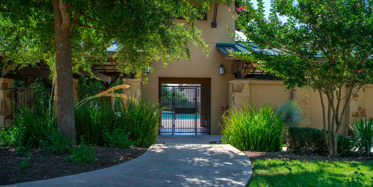 Trees, shrubs, and plants for privacy at apartment complex
