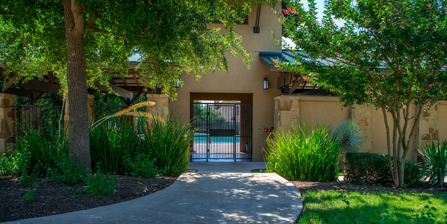 Trees, shrubs, and plants for privacy at apartment complex