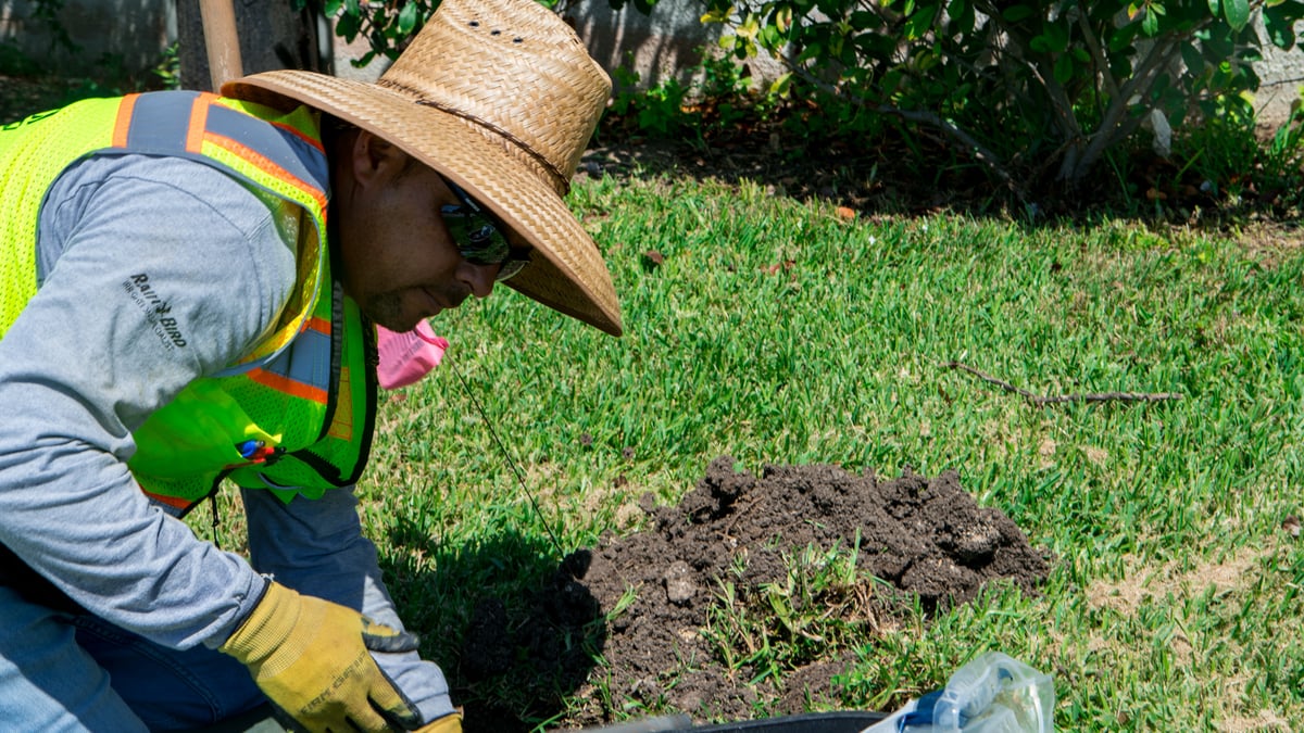 irrigation repair at model home