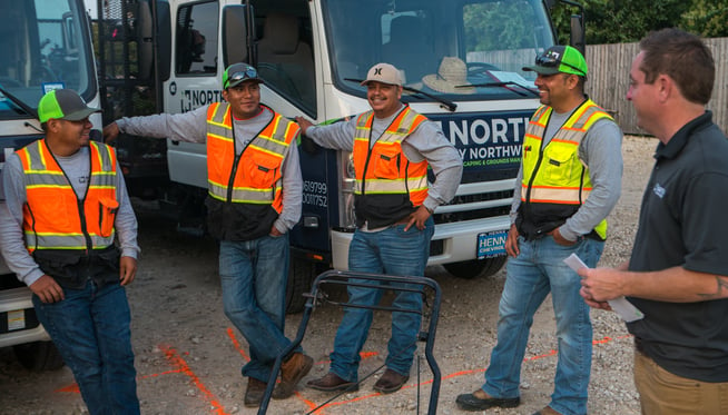 North by Northwest commercial landscaping crew in Austin, TX