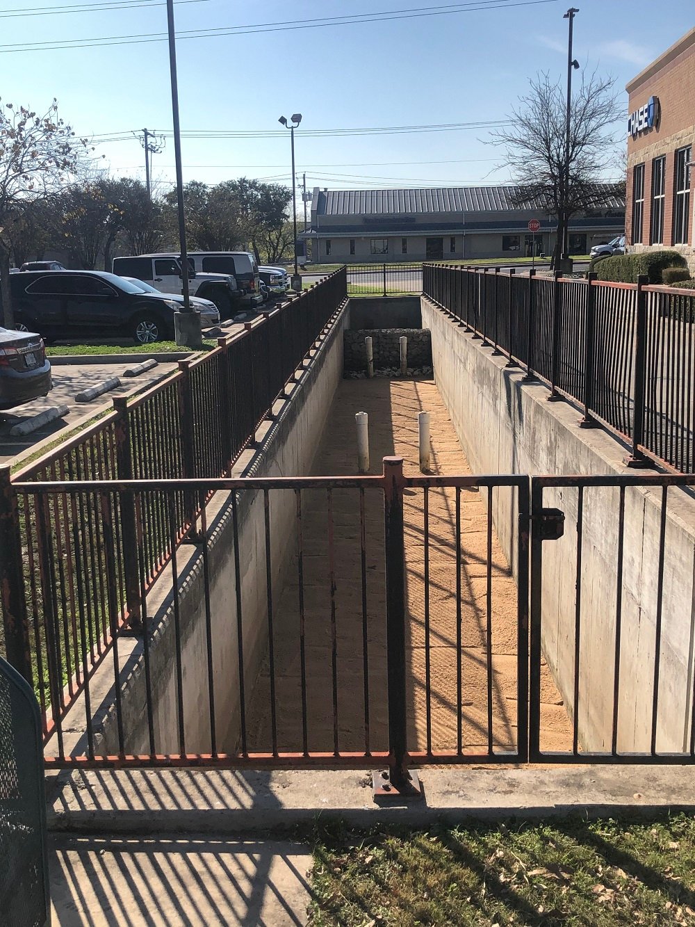 Detention basin repaired by North By Northwest at Austin Chase Bank