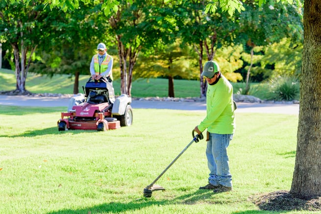 commercial landscape maintenance crew