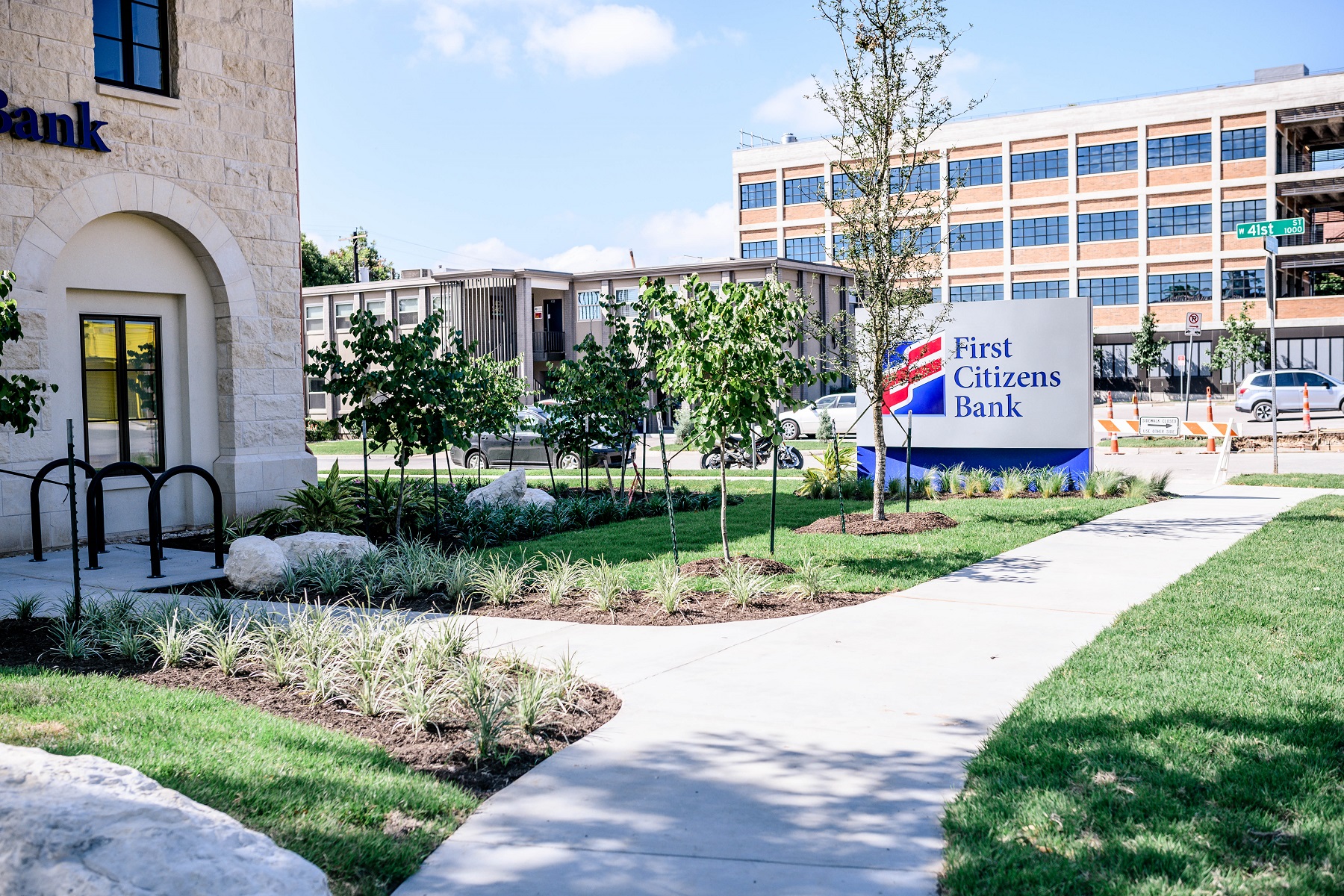 First Citizens Bank in Austin, TX new landscape installation