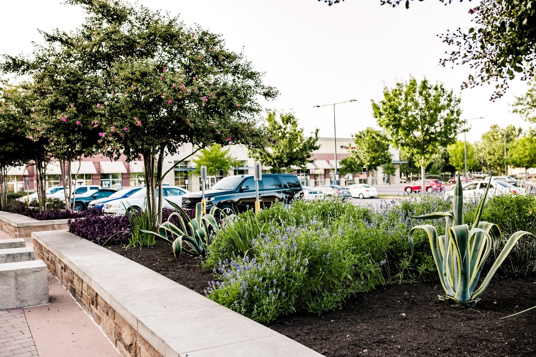 Landscape enhancements at retail center